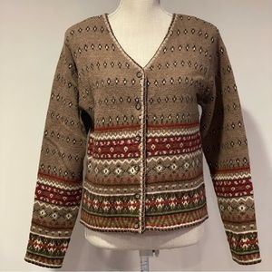 Vintage Paul Harris Design Lambswool Cardigan Sweater Button Front Size S